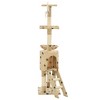 vidaXL Cat Tree Beige with paw prints Particle board, Sisal rope, Soft plush - 4 of 4