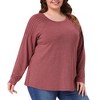 Women's Plus Size Crew Neck Pleated Long Sleeve Casual Tunic Tops - Agnes Orinda - 2 of 4
