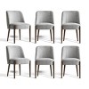 Upholstered Dining Chair​ Set of 6,Mid Century Modern Linen Dining Chair Solid Wood Dining Room Chair for Kitchen,Dining Room-Tanpinhause - 2 of 4