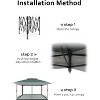 13x13FT Pop Up Gazebo,Outdoor Patio Gazebo with Mosquito Netting, Backyard Canopy Tent for Party Wedding Outdoor Dining - 2 of 4