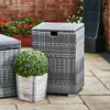 Teamson Home Gas Tank Wicker Cover Table for 20 LB Propane Tanks, Gray - 2 of 4
