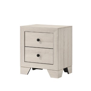 Sapphtopaz Rustic Style Nightstand with 2 Drawers Wooden Night Stand with Round Handles Farmhouse Small Bedside Table for Bedroom,Living Room - 1 of 4