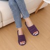 TIME HOLLOW Purple Open-Toe Memory Foam Indoor Slippers - 2 of 3