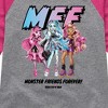 Girls' - Mattel - M.F.F Monster Friends Forever Shirt Tail Raglan Graphic T-shirt - 2 of 4