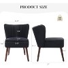 Velvet Accent Chair - Mid-Century Modern Lounge Chair with Wood Legs, 300Lb Capacity Wingback Chair, Comfortable Reading Chair for Bedroom, Office - 2 of 4