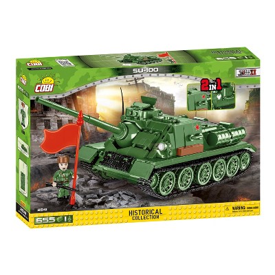 COBI WWII Historical Collection 2541 SU-100 SPG Tank Plastic Vehicle Model 655 Piece Building Block Toy Kit for Children Ages 8 and Up