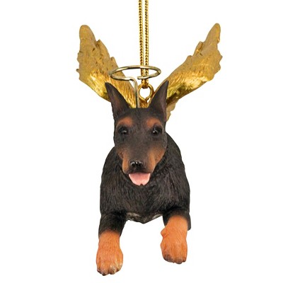 Black and Gold Resin Doberman Angel Christmas Ornament