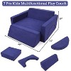 7Pcs Kids Play Couch Modular Sofa, Convertible Toddler Couch with Plush Suede Covers, Multifunctional Soft Foam Cushions for Toddler & Kids - 3 of 4