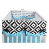 Bacati - Love Black/Turquoise set of 2 Small Side Crib Rail Guard Covers - 3 of 4