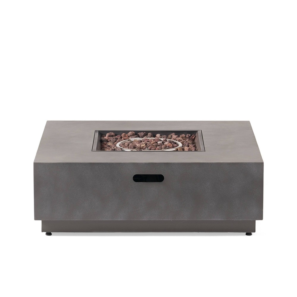 Christopher Knight Home Wellington Outdoor 50000 BTU Square Fire Pit with Concrete Finish