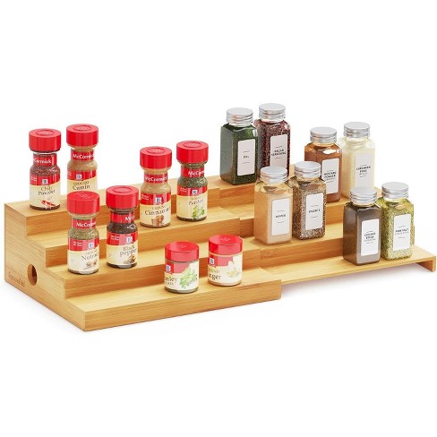 Spaceaid 4 Tier Bamboo Spice Rack Organizer For Cabinet(natural) : Target