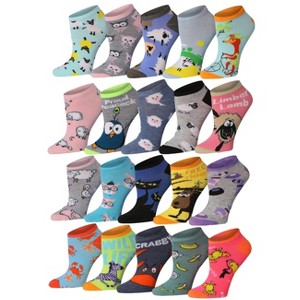 Women's Cat Cartoon Show Socks - 20 pairs - 1 of 4