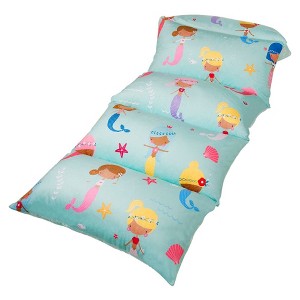 Butterfly Craze Butterfly Craze Floor Pillow Case, Mattress Bed Lounger Cover, Cars Blue, Queen Size - for Kids & Adults - 1 of 4