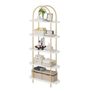 1-Box Iron + MDF Arched Semi-Circle Bookshelf - Decorative Bookshelf, Compact Bookshelf, Modern Bookshelf - 1 of 4