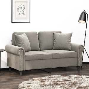 vidaXL Throw Pillows 2 pcs Light Gray 15.7"x15.7" Velvet - 1 of 4