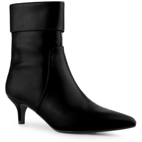 Perphy Women's Pointed Toe Cutout Kitten Heel Ankle Booties : Target