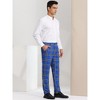 INSPIRE CHIC Men's Casual Flat Front Stretch Business Plaid Pattern Pants - 4 of 4