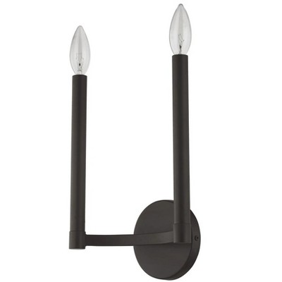 Bronze Double Candle 2-Light Wall Sconce