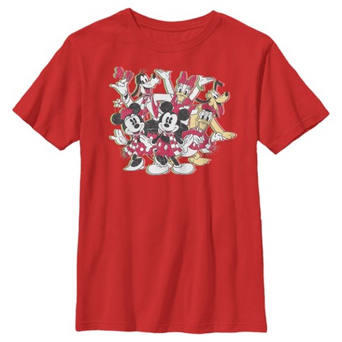 Boy's Mickey & Friends Christmas Retro Group T-shirt : Target