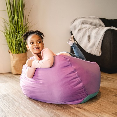 Radiant Orchid Polyester Bean Bag Chair with Removable Cover