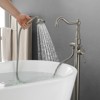 Cobbe Brushed Nickel Freestanding Tub Faucet Single Handle Shower Faucet with Tub Spout and Handheld Showerhead - 4 of 4