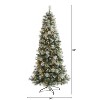 7ft. Frosted Tip Pine Artificial Christmas Tree with 400 Clear Lights, Pine Cones & 882 Branches – Snowy Holiday X-Mas Tree - 2 of 4