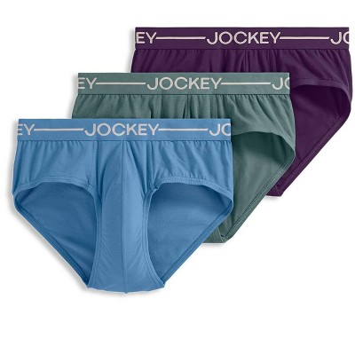 Jockey Men's Organic Cotton Stretch Brief - 3 Pack L Winter Blue/aged ...