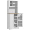 HOMCOM 66.5" Pantry Cabinet with Microwave Stand, Freestanding Kitchen Storage Cabinet with Hutch and Adjustable Shelves, White - 4 of 4