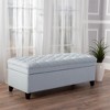 XINGHANZHENXUAN Storage Ottoman with Birch Legs, Fabric Upholstered Bench for Living Room Storage & Seating - 4 of 4