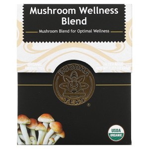 Buddha Teas Organic Herbal Tea, Mushroom Wellness Blend, Caffeine Free, 18 Tea Bags, 1.27 oz (36 g) - 1 of 3