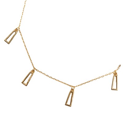 Gold Trapezoid Choker Necklace Zinc Alloy