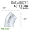 Pipe Decor 1/2 in. Galvanized Iron 45 Degree Elbow - 2 of 4