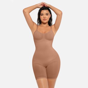 Feelingirl Women's Seamless Tummy Control Butt Lift Full Body Shapewear Bodysuit Black XS/S - 1 of 1