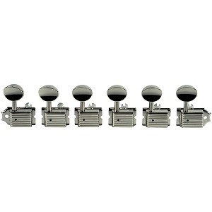 Kluson 6-In-Line Deluxe Series Oval Metal No Logo Tuning Machines Nickel - 1 of 1