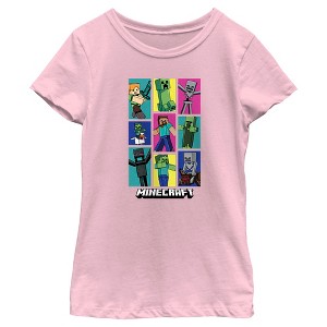 Girl's Minecraft Boxed Mobs T-Shirt - 1 of 4