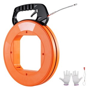 VEVOR Fish Tape, 100-foot, 1/4-in,PET Wire Puller with Optimized Housing and Handle, Easy-to-Use Cable Puller Tool, Flexible Wire Fishing Tools,Orange - 1 of 4