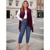 Women's Plus Size Velvet Jacquard Sleeveless Asymmetric Hem Open Front Casual Lightweight Vests - Agnes Orinda - 2 of 4
