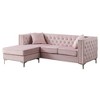 L-Shaped Sectional Sofas Chaise with Faux Jewel Tufting, Chrome Steel Legs & KD Compact Design for Easy Delivery - 2 of 4