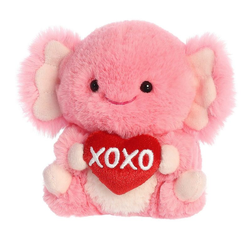 Aurora Mini XOXO Axolotl Rolly Pet Round Stuffed Animal Pink 5", 5 of 6