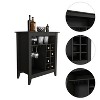 Gulches Black Wengue Bar Cabinet with 6 Wine Cubbies and Drawer - 3 of 4