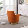 Teddy Swivel Barrel Chair, Swivel Accent Chairs Armchair for Living Room, Round Barrel Chairs with Gold Stainless Steel Base - 2 of 4