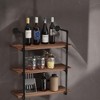 Alilang 31.50 Inch Industrial Wall-Mounted 3-Tier Pipe Shelf with Wooden Plank Design-Brown - 2 of 4