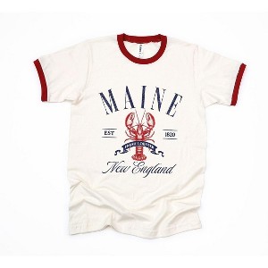 Simply Sage Market Women's Maine New England Short Sleeve Ringer Tee - 1 of 3