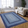 Grey/Blue Washable Runner Rug, Non-Slip Modern Hallway Carpet, Stain Resistant Low Pile Mat for Living Room, Bedroom, Kitchen - 3 of 4