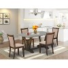 HomeStock 5-Piece Distressed Jacobean Finish Solid Wood Top Dining table with 4-Chairs - 2 of 4
