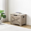 Retro Wooden Storage Chest with 2 Safety Hinges, Loads 300 lb, Easy Assembly, Storage Ottoman Bench for Bedroom Entryway Living Room - 3 of 4