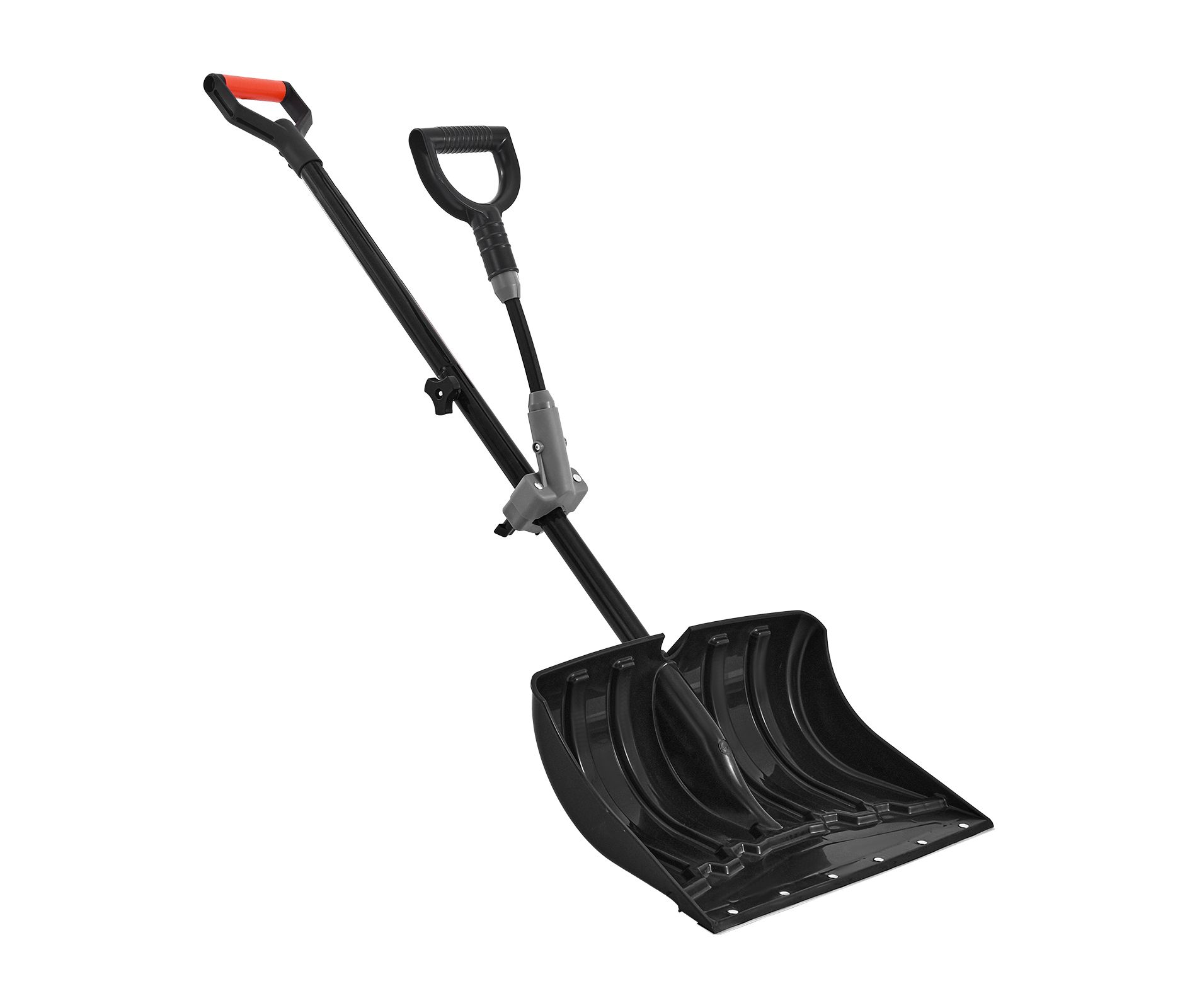 VEVOR Snow Shovel for Driveway, 18 in Wide Plastic Snow Shovel with Assist D-shaped Handles, Non Slip Grip, Large Capacity Snowplow Shovels, Black