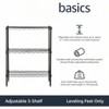 3 - Shelf Adjustable Heavy Duty Steel Wire Rack Storage Shelving Organizer Kitchen Garage Black 23.2 Inch Lx 13.4 Inch Wx 30 Inch H - 3 of 4
