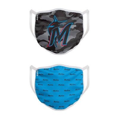 MLB Miami Marlins Clutch Printed Face Cover Set - 2pk