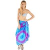 LA LEELA Women's Summer Bikini Wraps Beach Wrap Cover up Sarong Skirt Bathing suit Swimsuit Cover Ups for Swimwear Women One Size Blue, Tie Dye Design - 3 of 4